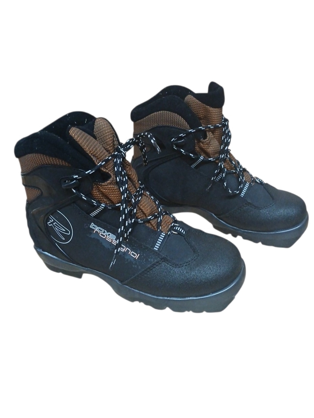 Rossignol Black and Brown Lace-Up Ski Boots Size 38